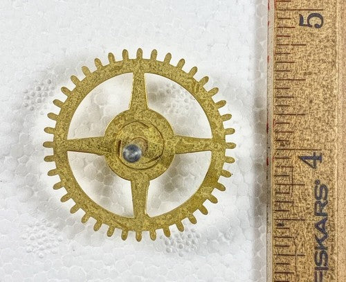 Ingraham 8 Day Clock Movement Time Side 4th Wheel  (See Pics To ID Mvmt) (KD461)