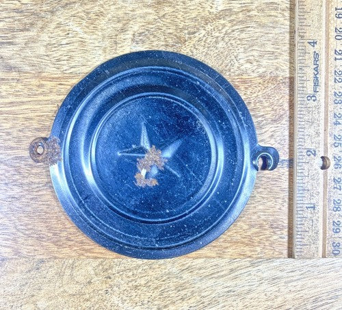 Old Mantel Clock Metal Back Door 3 3/4 Inch Diameter            (KD082)