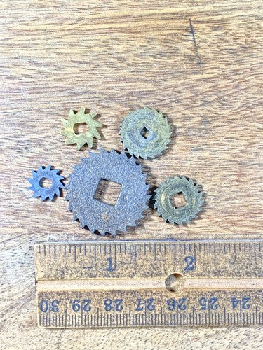 Assorted Lot Of Old Clock Movement Click Wheels (Lot Of 5) (KD2004)