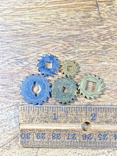 Assorted Lot Of Old Clock Movement Click Wheels (Lot Of 5)   (KD2025)