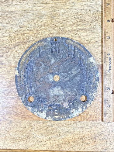 Old Unbranded 8 Day Metal Clock Movement Dial Pan    (KD020)