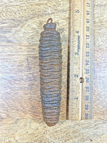 Cuckoo Clock Cast Iron Pine Cone Weight 240g 4 3/8 Inches Long    (K9886)