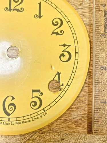 Old 4 3/4 Inch New Haven 8 Day Clock Dial (Canvas?) (KD255)