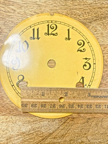 Old 4 3/4 Inch New Haven 8 Day Clock Dial (Canvas?) (KD255)