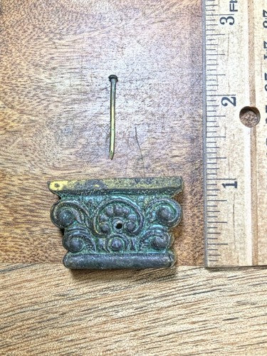 Large Old Mantel Clock Square Column Top Or Capital   (K8264)
