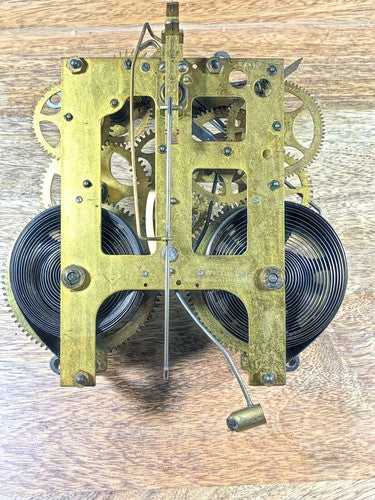 Gilbert Clock Movement (Stamped 24) Strike Side Fan  (See Pics To ID)   (K9593)
