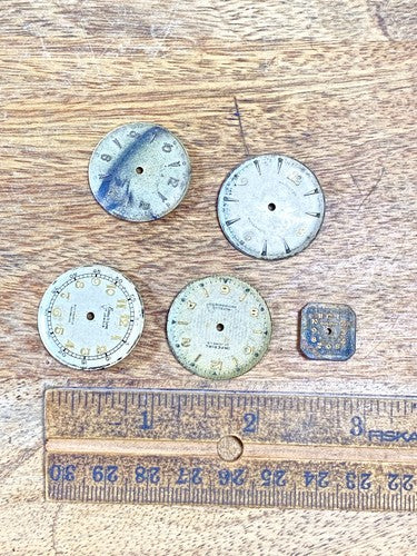 Assorted Lot Of Old Watch Dials (Lot Of 5) (KD2271)