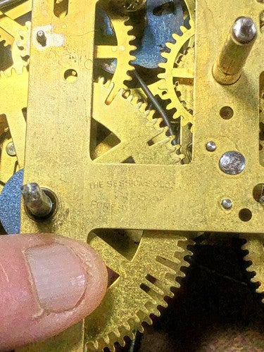 Old Sessions Clock Movement Time Side 3rd Wheel (See Pics To ID Mvmt)   (K8290)