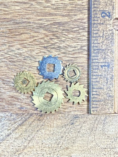 Assorted Lot Of Old Clock Movement Click Wheels (Lot Of 5) (KD2079)