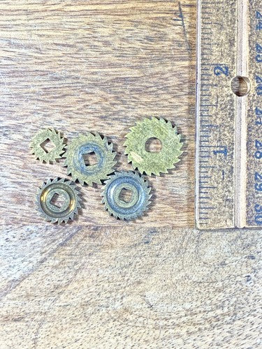Assorted Lot Of Old Clock Movement Click Wheels (Lot Of 5) (KD1997)