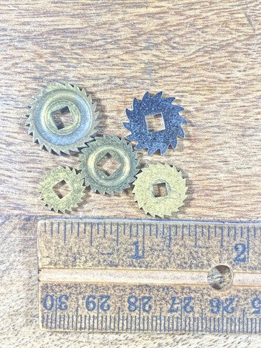 Assorted Lot Of Old Clock Movement Click Wheels (Lot Of 5) (KD2014)