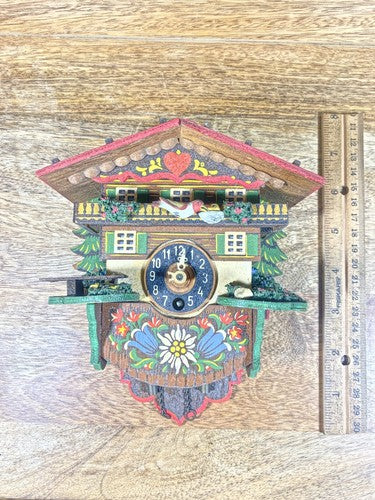 Vintage Wood Rocking Bird Novelty Clock For Parts Or Repair (See Desc)  (SP07)