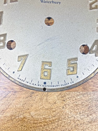 Old Waterbury 8 Day Clock Movement Dial Pan (5.48 Inches Diameter)      (K9977)