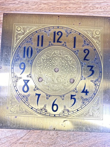 Old Brass Clock Dial Pan 9 7/8 Inches Wide X 9 7/8 Inches Tall  (LL5242)