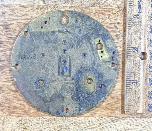 Japy Freres Clock Movement Back Plate (Pivots Look Good) (KD493)