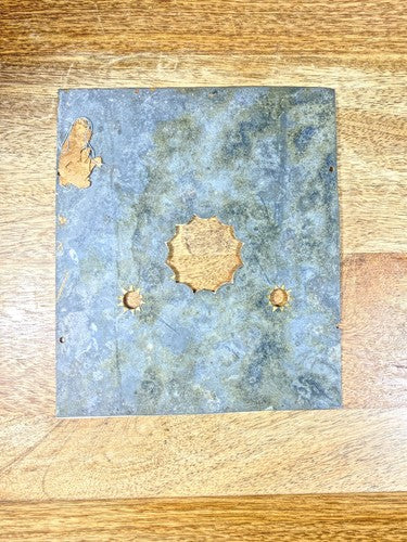 Old Metal Clock Dial Pan (6 1/8 X 7 1/8 Inches) 5 Inch Dia Ring (KD837)