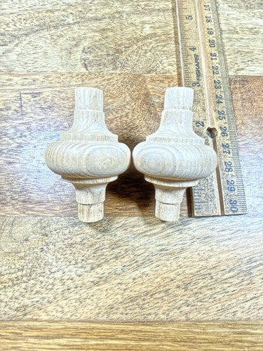 Pair Of Wood Spindles 1.50 Inch Long With .45 Inch Diameter Tenons (K9830)