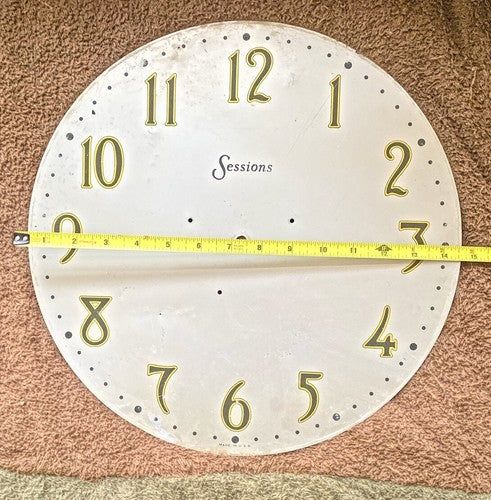 Large (14 5/8 Inches Diameter) Metal Sessions Clock Dial Pan  (LL5222)