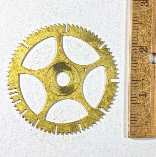Antique Clock Movement Count Wheel  (63.02mm Dia, 8.33mm Inner Dia) (KD214)