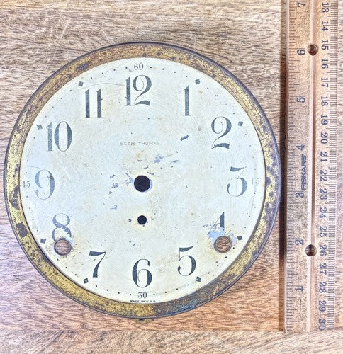 Old Seth Thomas Clock Movement Dial Pan  (K9986)