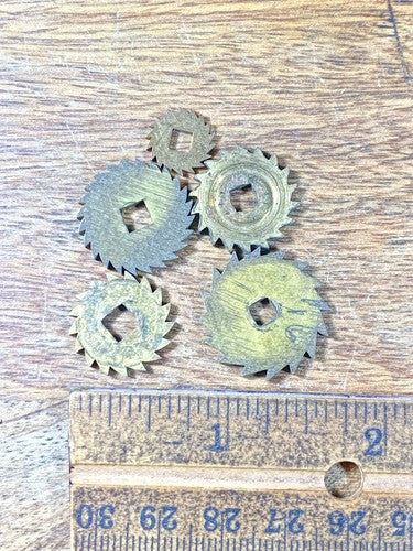 Assorted Lot Of Old Clock Movement Click Wheels (Lot Of 5) (KD2037)