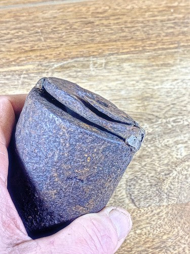 Antique Clock Weight 3 3/4 Inches Long 3 lb 10oz 2.4 Inch Diameter Base (WT040)