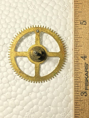Ingraham (Stamped 2 25) Clock Mvmt Strike Side 4th Wheel (See Pics To ID (K8958)