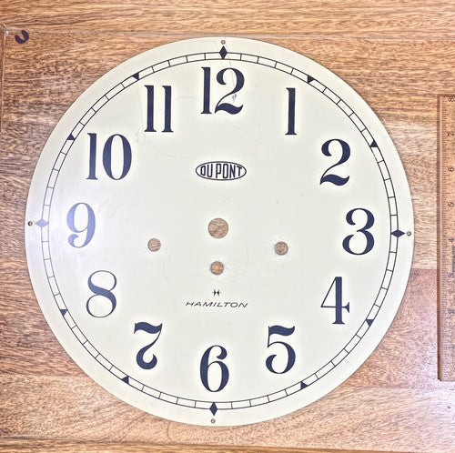 11 1/8 Inch Diameter Dupont Hamilton Clock Dial Pan   (LL5244)
