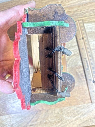 Vintage Wood Rocking Bird Novelty Clock For Parts Or Repair (See Desc)  (SP07)