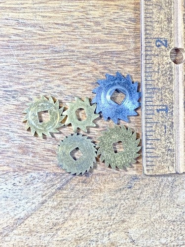 Assorted Lot Of Old Clock Movement Click Wheels (Lot Of 5) (KD1993)