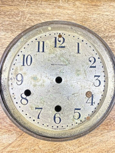 Seth Thomas (124 Mvmt) Clock Dial (5.65 Inch Dia) W/ Bezel (No Glass)    (KD726)