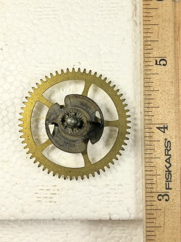 Gilbert Clock Movement (Stamped 1913) Strike Side 3rd Wheel (See Pics)  (K7828)