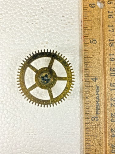 Old Junghans Clock Movement Time Side 4th Wheel (See Pics To ID Mvmt) (K9752)
