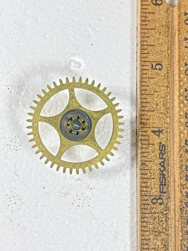Old Sessions Clock Movement Time Side 4th Wheel (See Pics To ID Mvmt) (KD1638)