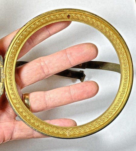 Antique Clock Bezel W/ Beveled Glass (116.00mm Dia, 92.95mm Inner Dia)  (KD3593)