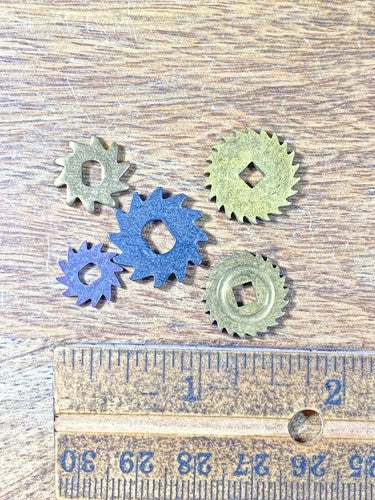 Assorted Lot Of Old Clock Movement Click Wheels (Lot Of 5) (KD1992)