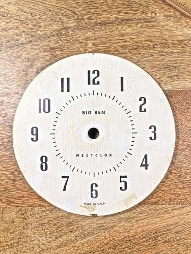Original Westclox Big Ben Clock Dial Pan (Metal)   (K9201)