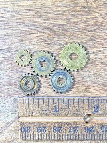 Assorted Lot Of Old Clock Movement Click Wheels (Lot Of 5) (KD1997)