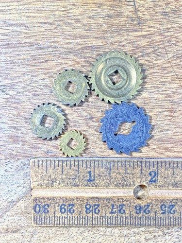 Assorted Lot Of Old Clock Movement Click Wheels (Lot Of 5) (KD1996)