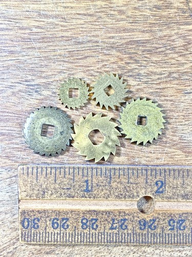 Assorted Lot Of Old Clock Movement Click Wheels (Lot Of 5) (KD2041)