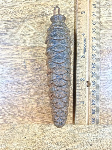 Cuckoo Clock Cast Iron Pine Cone Weight 272g 4 3/4 Inches Long (K9887)