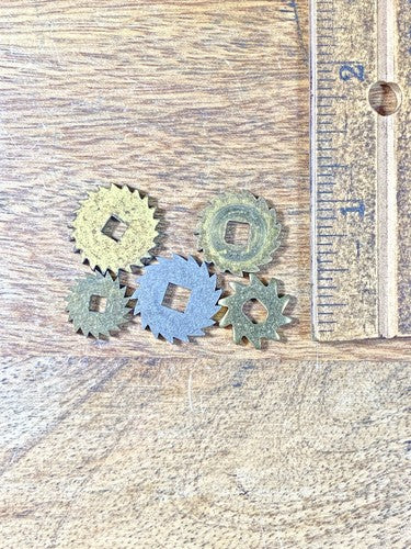 Assorted Lot Of Old Clock Movement Click Wheels (Lot Of 5) (KD1999)