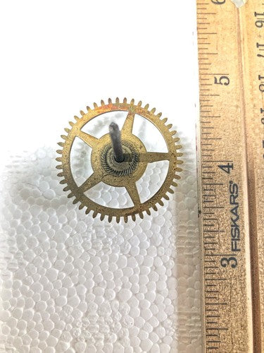 Old Baden Clock Movement Time Side 4th Wheel (See Pics To ID Mvmt)   (K8813)