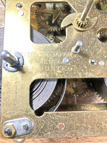 Made In Japan Clock Movement Strike Side Fan (See Pics To ID Mvmt)   (K8608)