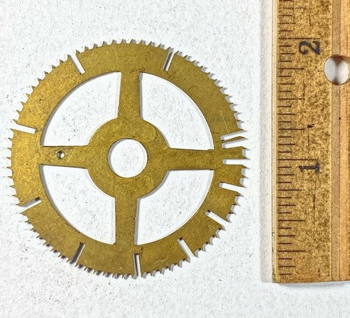 Antique Clock Movement Count Wheel  (50.67mm Dia, 8.35mm Inner Dia) (KD207)
