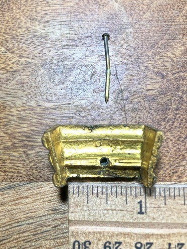Large Old Mantel Clock Square Column Base     (K8265)
