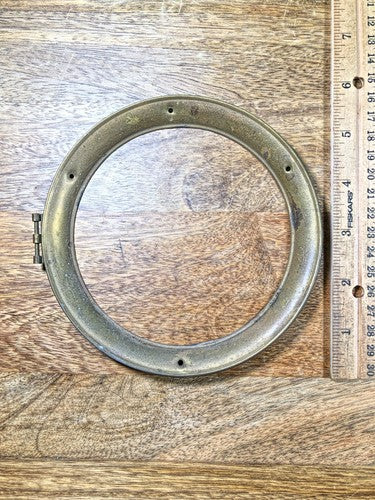 Old Brass Clock Dial Trim Ring 5.65 Inch Outer Diameter 4.48 Inner Dia. (K9023)