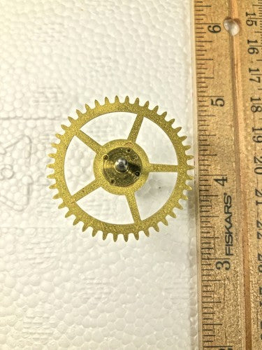 Old Sessions Clock Movement Time Side 3rd Wheel (See Pics To ID Mvmt)   (K8290)