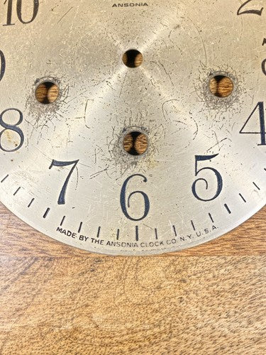 Old Ansonia 8 Day Clock Movement Dial Pan    (K9975)