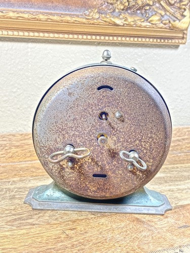 Running Art Deco 8 Day Alarm Clock "The National Call" Vintage US Made  (K9921)